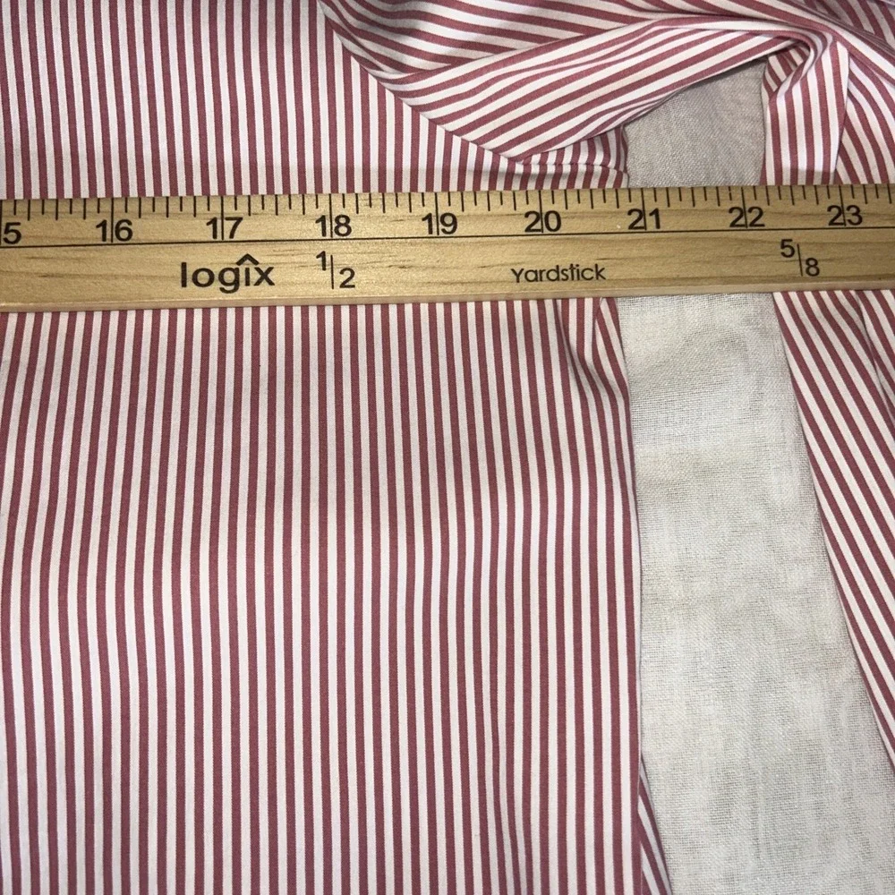 Lafayette 148 New York Striped Button Down Shirt Blouse Long Sleeve Medium - Picture 5 of 6